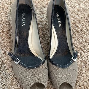 Prada peep toe heel